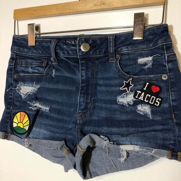 AMERICAN EAGLE OUTFITTERS Hi Rise Shortie Shorts - Picture 2 of 5